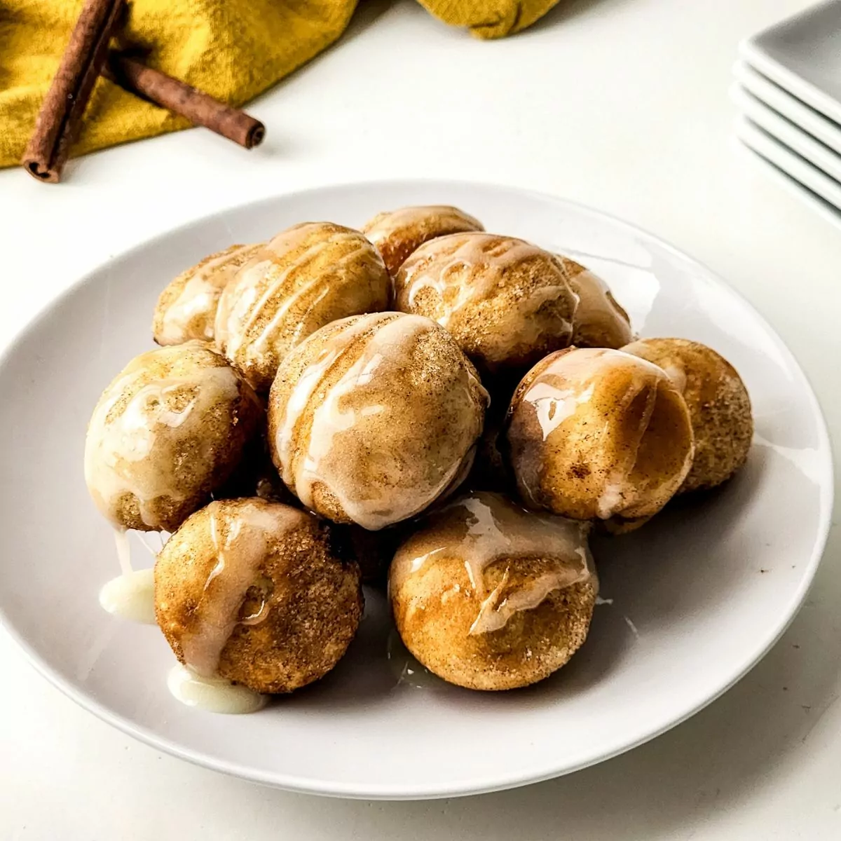 Cinnabon Bites on plate.